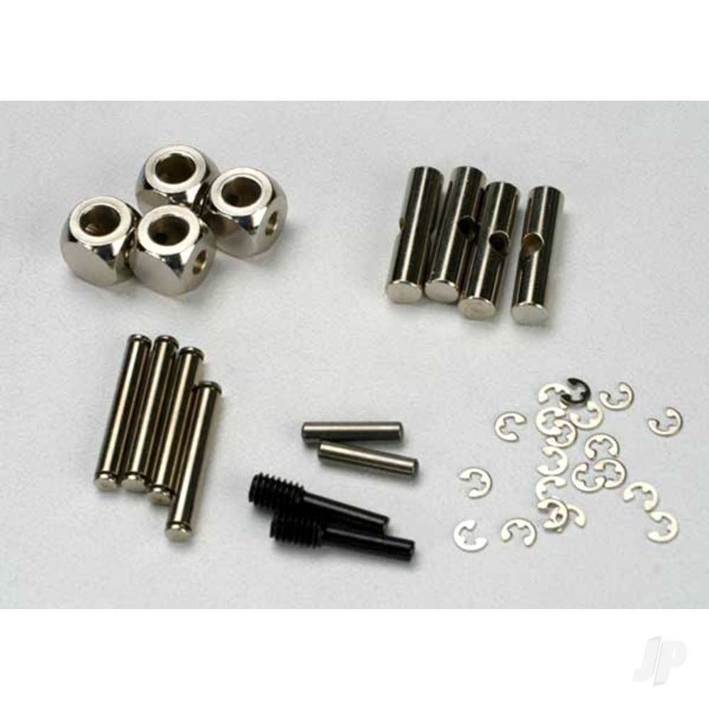 U-joints, driveshaft (carrier (4pcs) / 4.5mm cross pin (4pcs) / 3mm cross pin (4pcs) / e-clips (20)) (metal parts for 2 driveshafts)