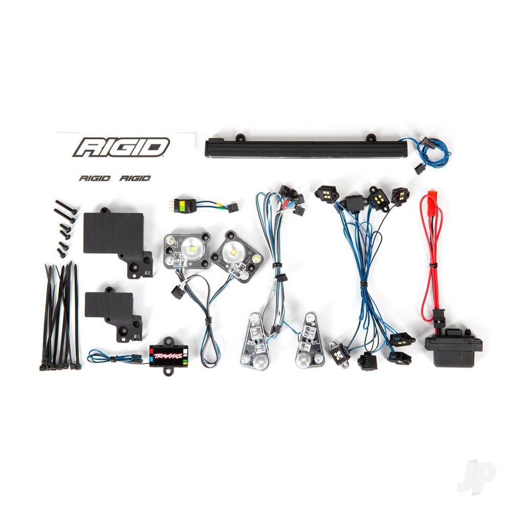 LED light set, complete with power supply (contains headlights, tail lights, roof light bar, rock lights &amp; distribution block) (fits #8011 body)