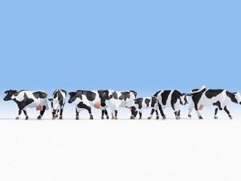 Black &amp; White Cows (7) Figure Set