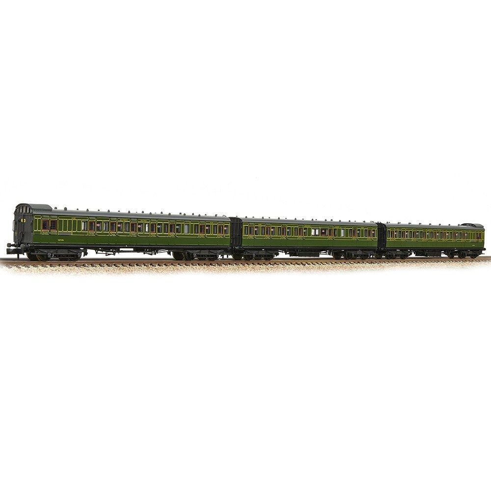 SE&amp;CR 60Ft Birdcage Coaches Southern Railway Olive Green (Set of 3)
