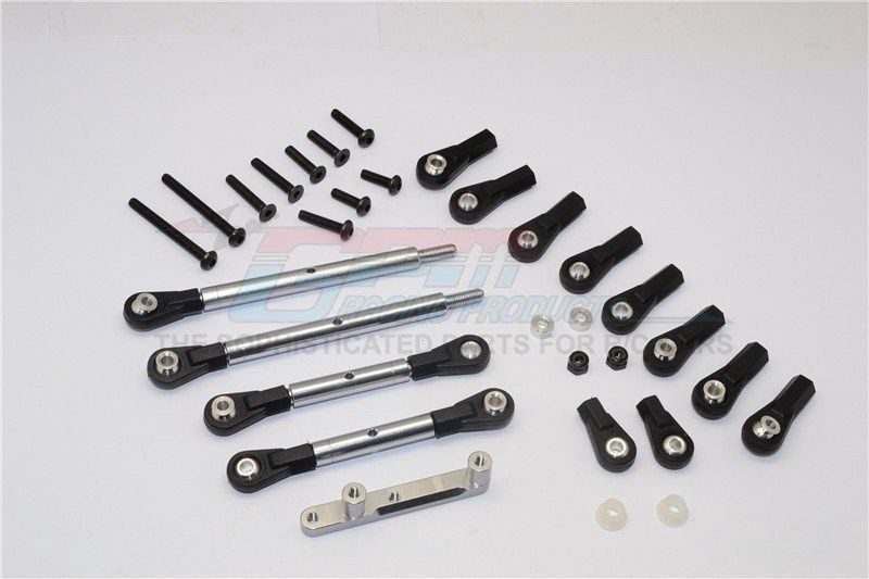 CC-01 Alloy Rear Adjustable Suspension Links x4 (Silver)