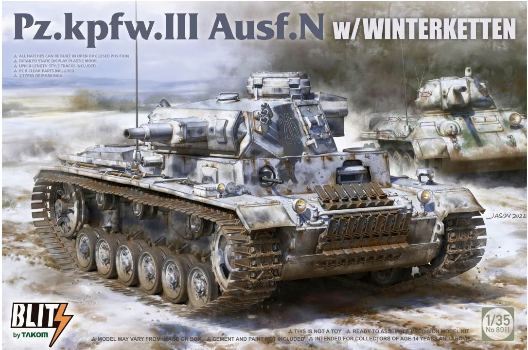 Military Takom 1/35 Pz.Kpfw.III Ausf.N with Winterketten