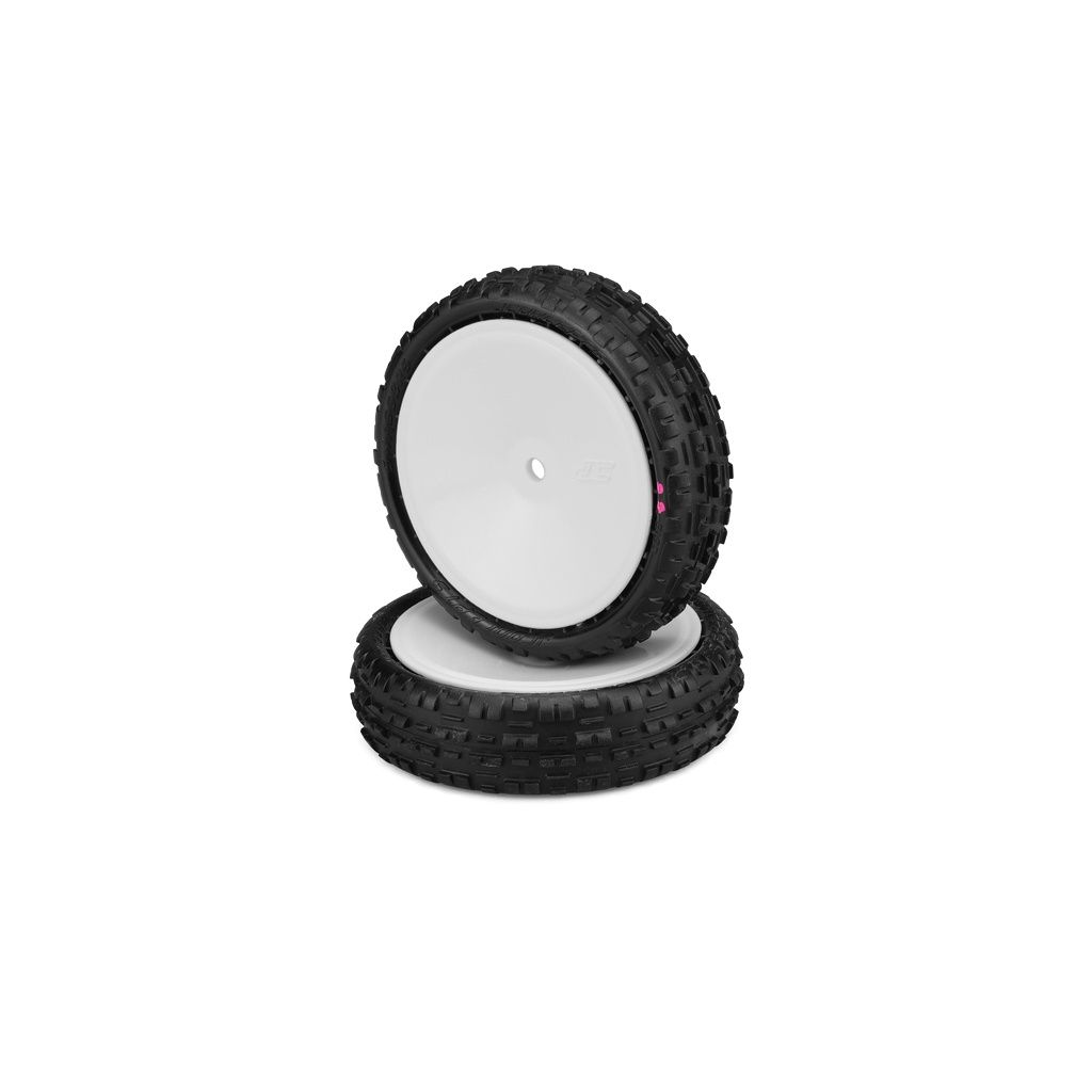 Swaggers - 1/10th off road buggy 2wd front ribbed tyres (Pink compound - Med/Soft)
