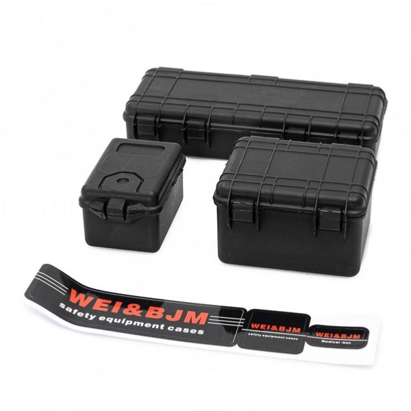 Plastic Scale Tool Boxes Black (Set of 3)