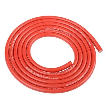 CORALLY ULTRA V+ SILICONE WIRE SUPER FLEXIBLE RED 14AWG 1018/0.05 STRANDS OD3.5MM 1M