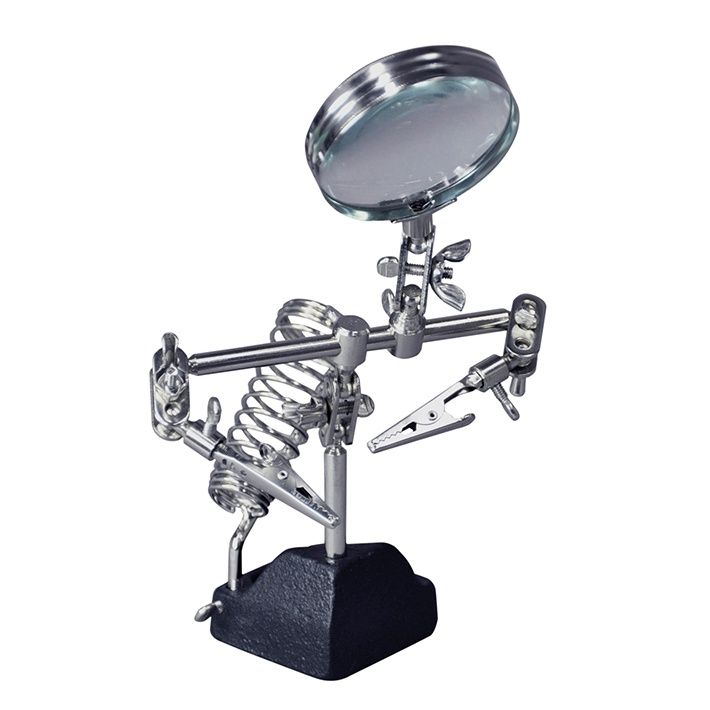 HELPING HANDS w/MAGNIFIER SOLDERING IRON REST &amp; 2 ARMS