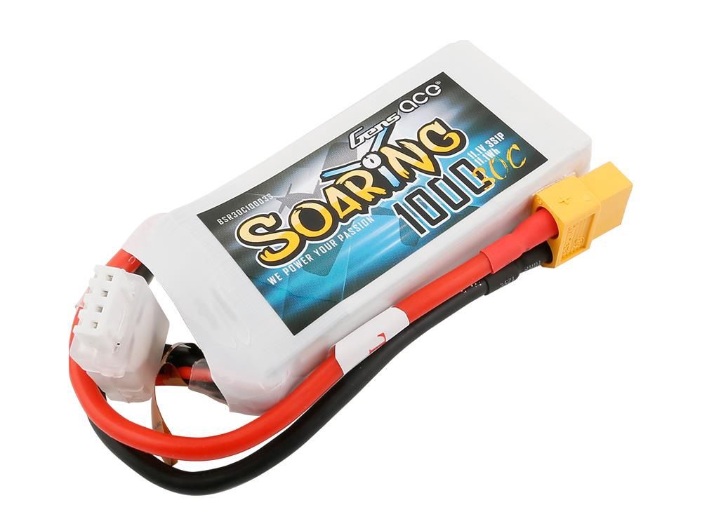 Li-Po 3S 11.1V 1000mAh 30C Soaring with XT60