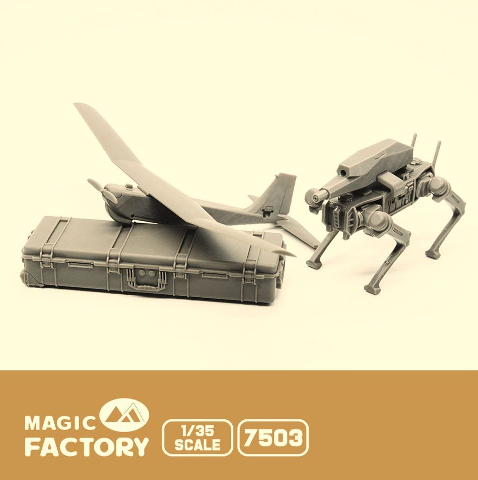 Military Magic Factory 1/35 Armed Robot Dog and RQ-20 UAV Set