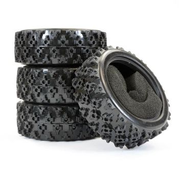 RALLY BLOCK TYRE SET (4) WITH FOAM INSERTS
