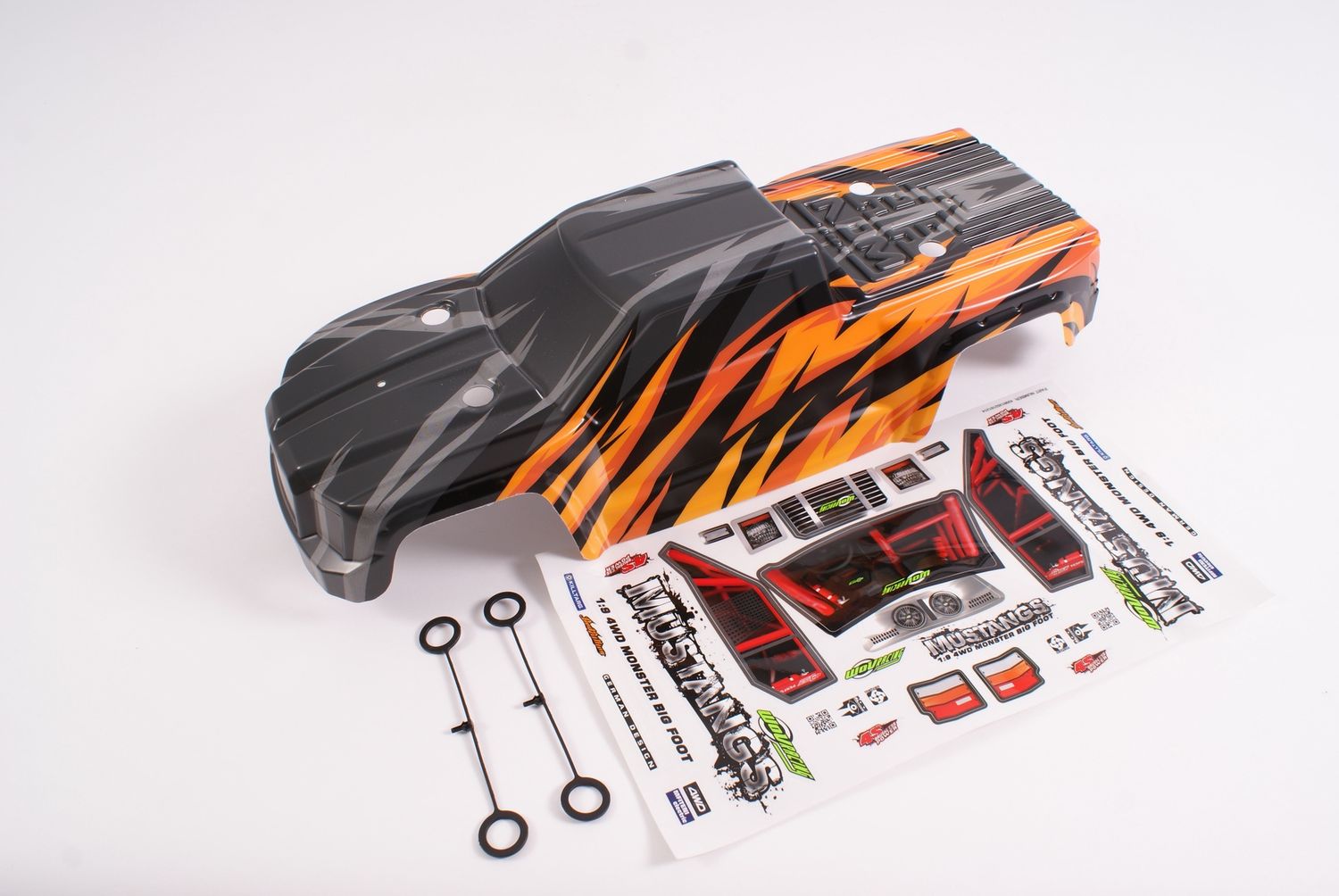 Wov Racing 1/9th Mustang Big Foot Orange Bodyshell