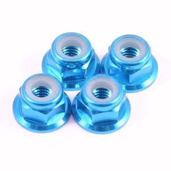 Blue M4 Flanged Locknuts