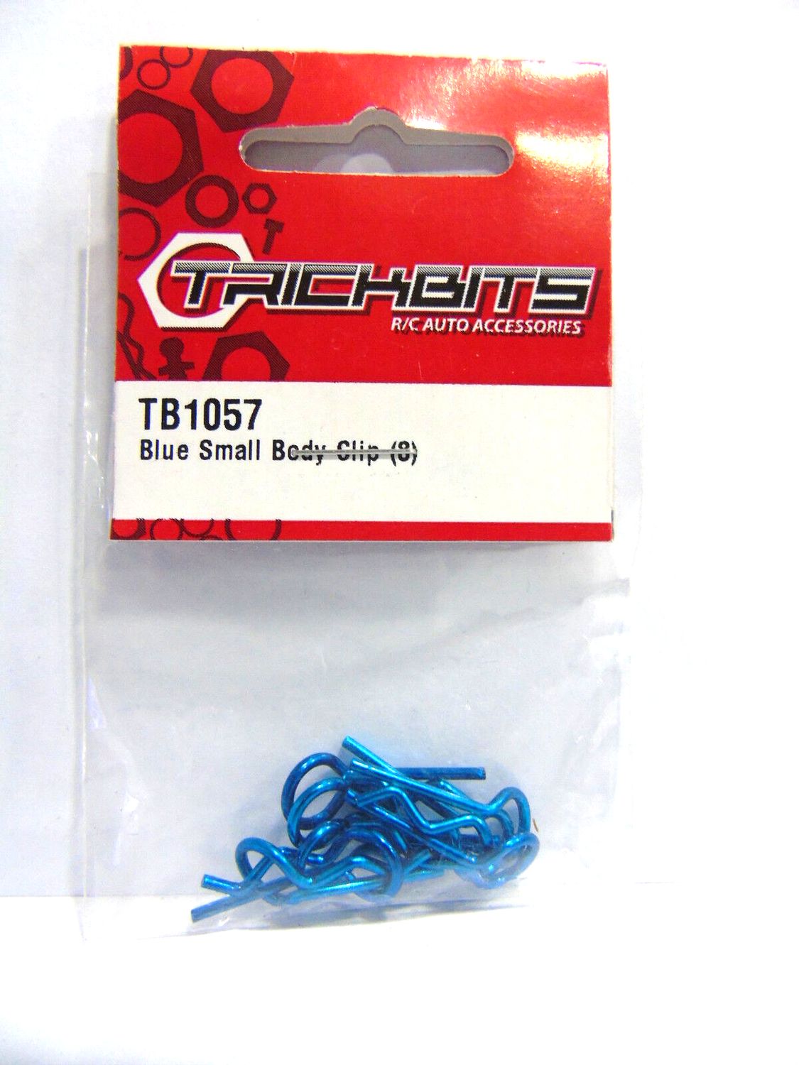 Small metallic blue body clips