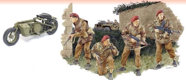 Military Dragon 1/35 British WWII 2nd SAS Regiment with Welbike and Drop Tube Container (France 1944) (Premium Edition)