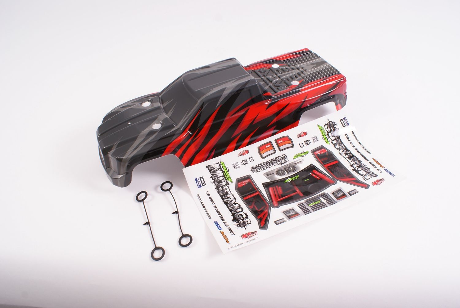 Wov Racing 1/9th Mustang Big Foot Red Bodyshell