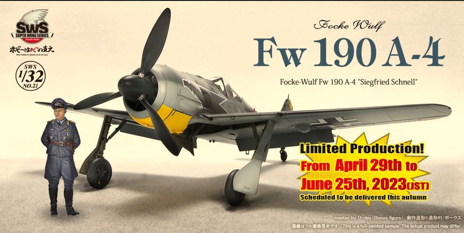 Aircraft Zoukei-Mura 1/32 Focke Wulf Fw190 A-4 with Resin Figure ‘Siegfried Schnell’