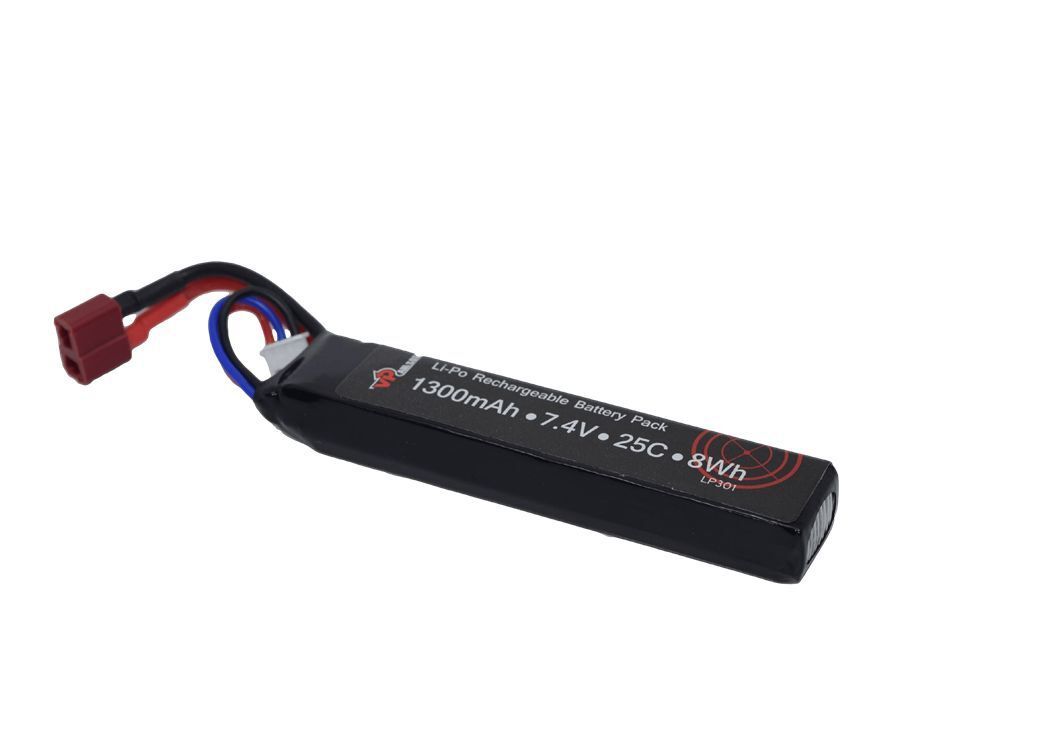 Airsoft 7.4V 1300mAh 25C LiPo Battery (Deans)