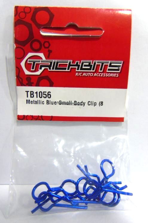 Small metallic dark blue body clips