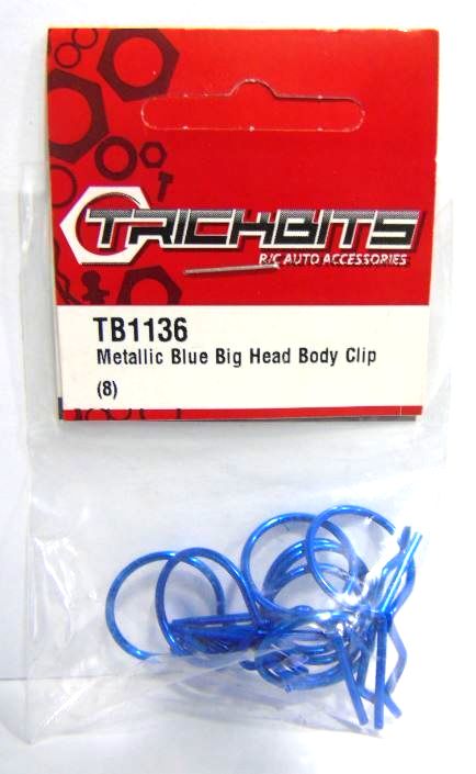 Large metallic blue body clips