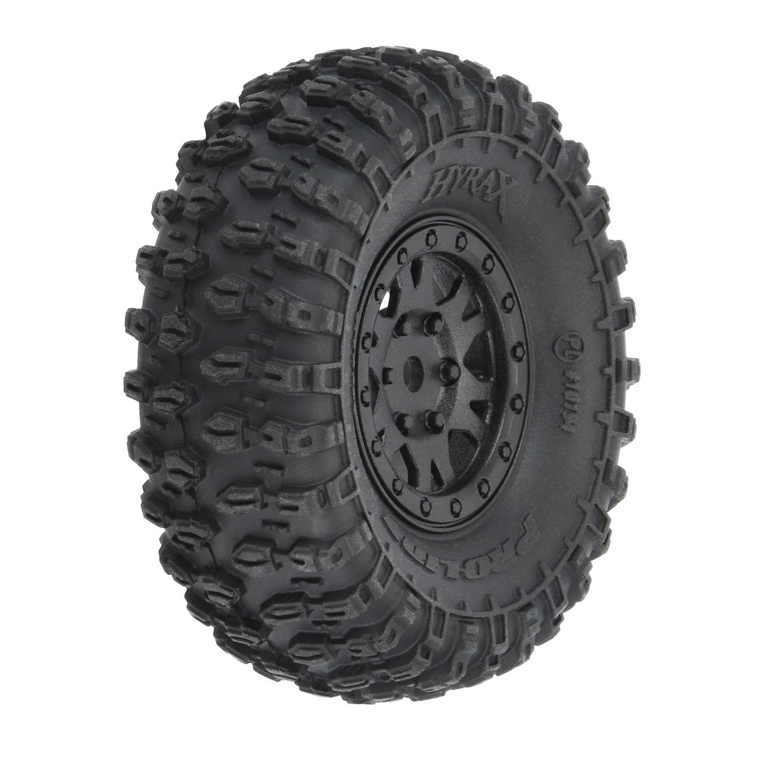 1/24 Hyrax Front/Rear 1.0" Tires Mounted 7mm Black Impulse