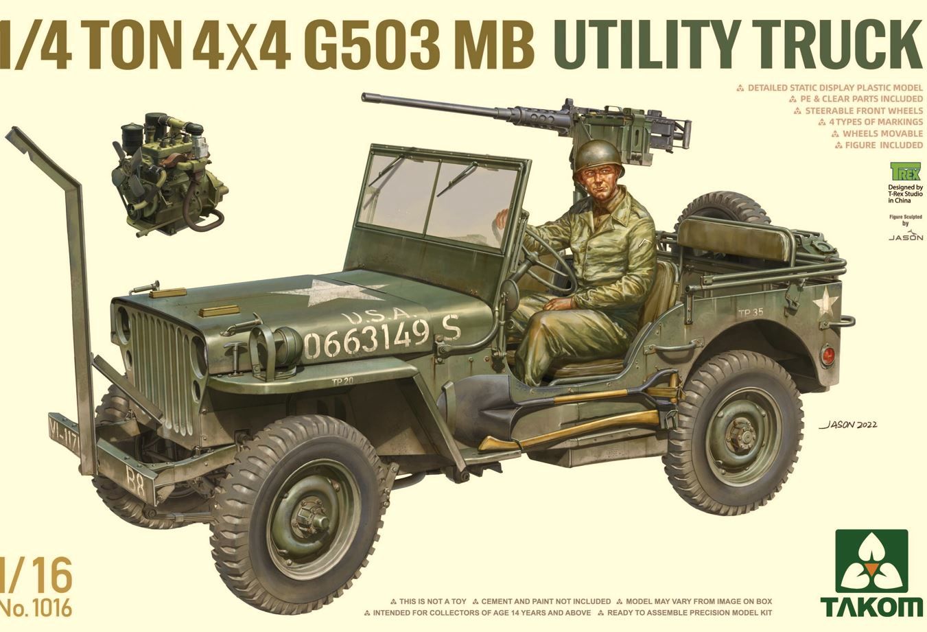 Military Takom 1/16 1/4 Ton 4x4 G503 MB Utility Truck