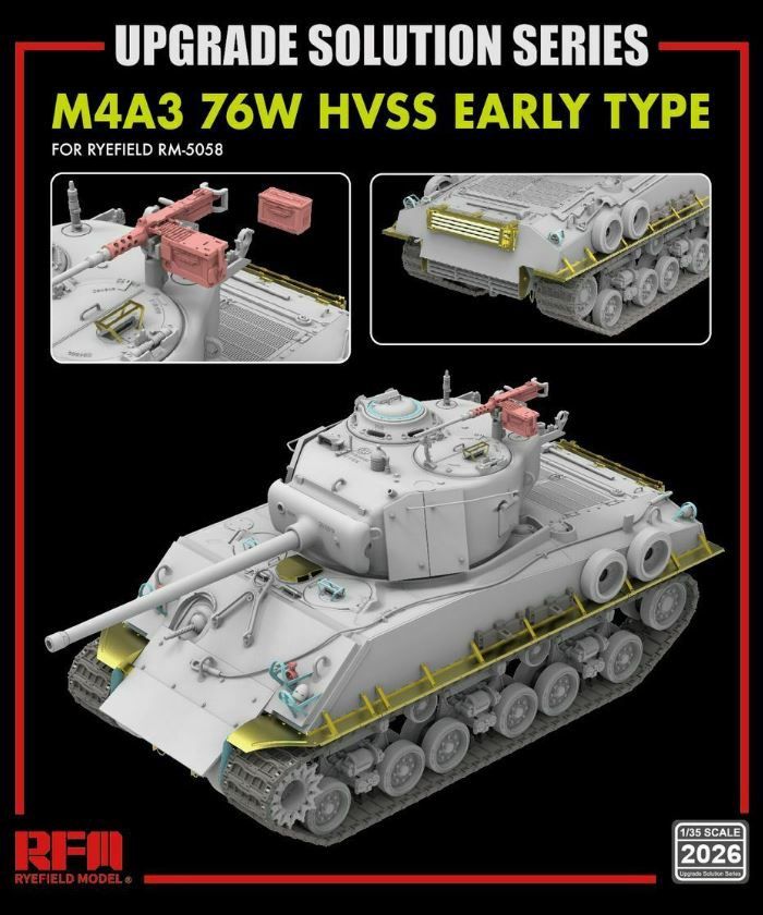 Military Ryefield 1/35 M4A3 76W HVSS Early Type Upgrade Kit (For RM5058)
