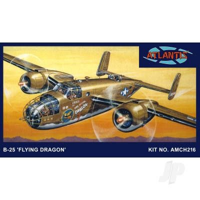Aircraft Atlantis Models 1/64 1:64 B-25 Flying Dragon with Swivel Stand