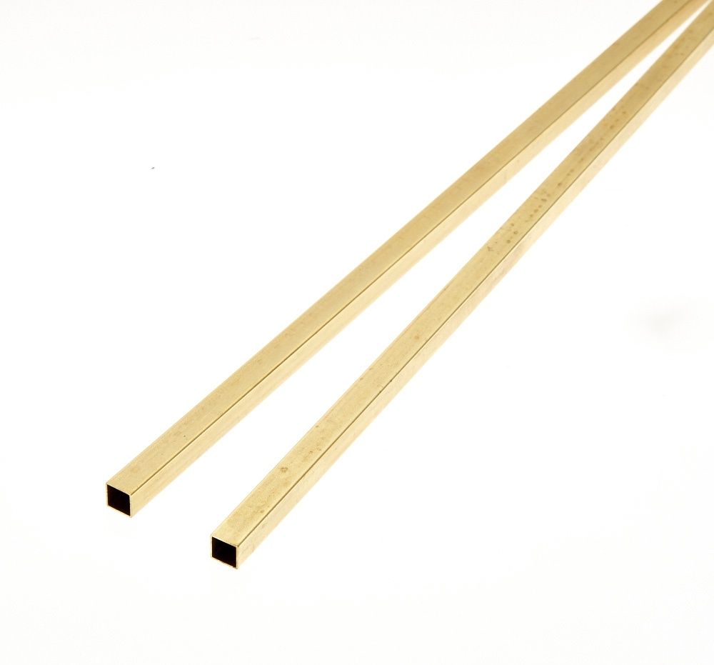 3.2mm Square Brass Tube (Pack of 2)
