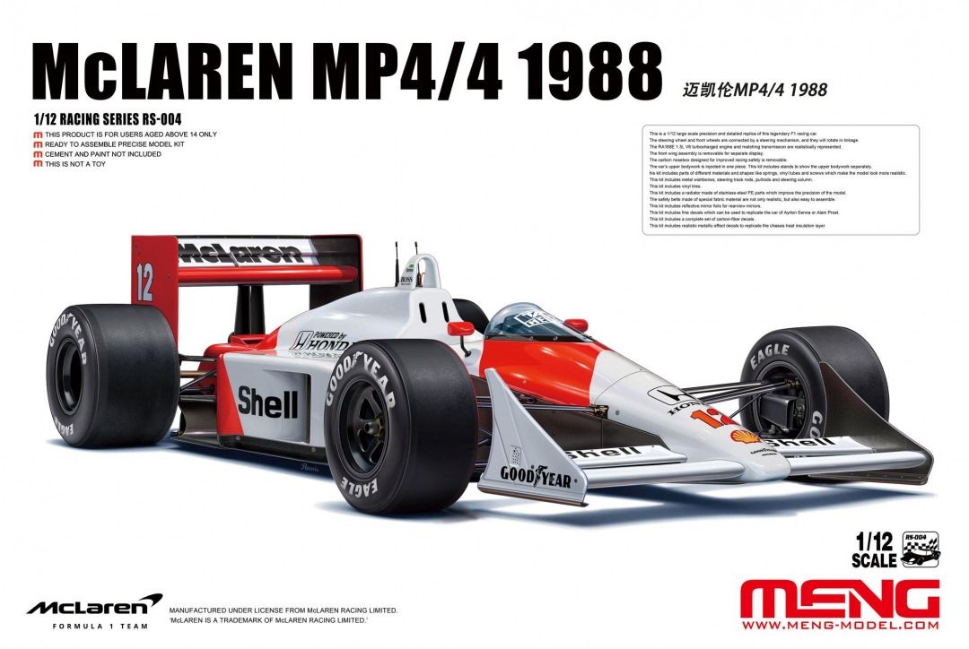 Cars, Bikes and Trucks Meng 1/12 McLaren MP4/4 1988
