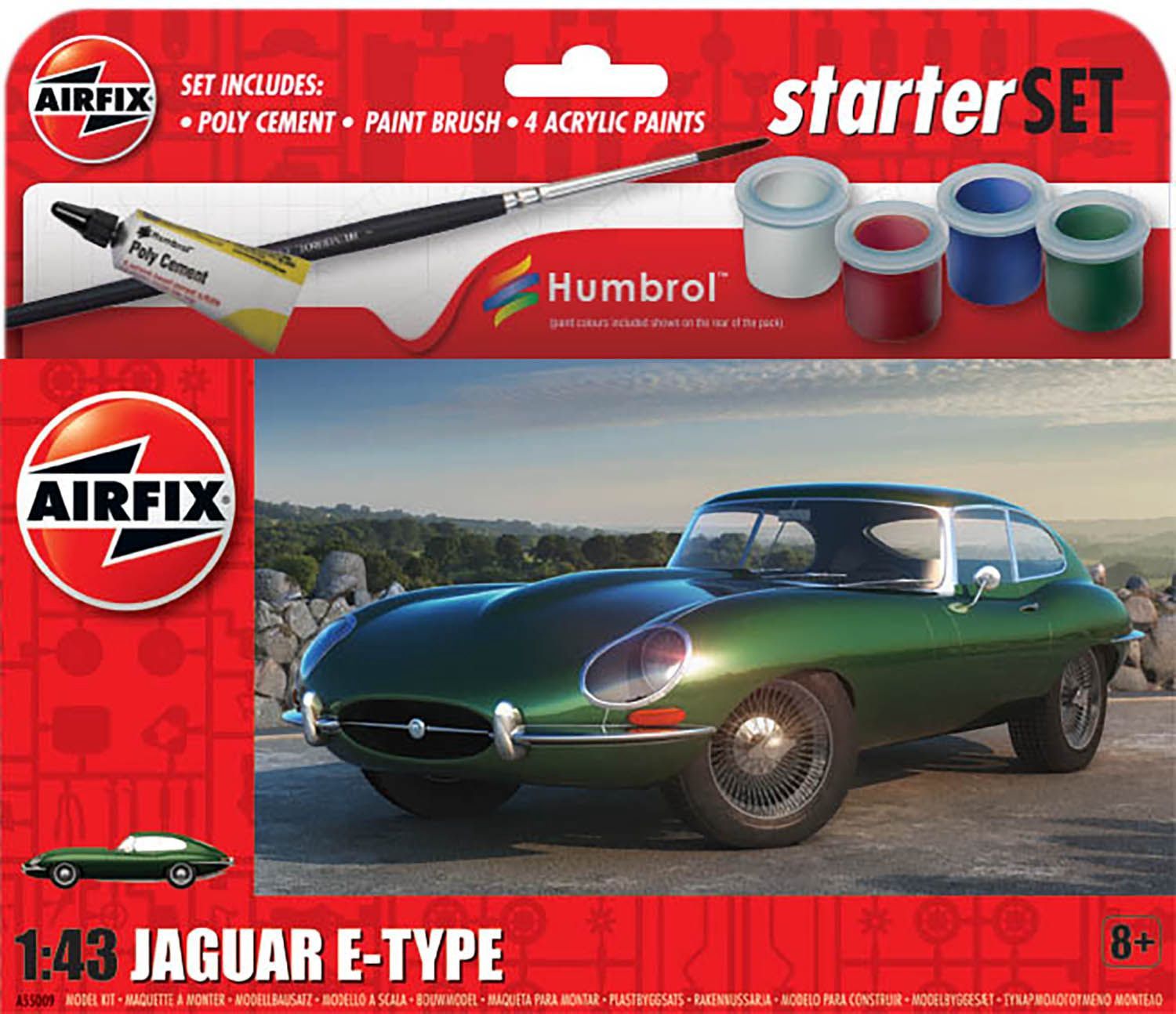 Cars, Bikes and Trucks Airfix 1/43 Small Starter Set Jaguar E-Type