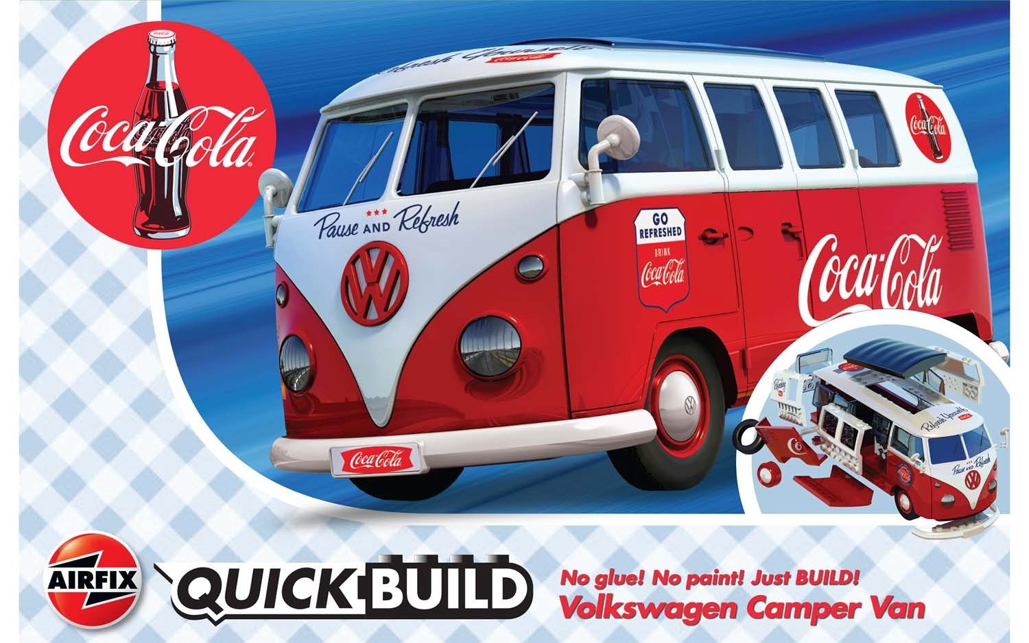 Cars, Bikes and Trucks Airfix Quickbuild Quickbuild VW Camper Van Coca-Cola