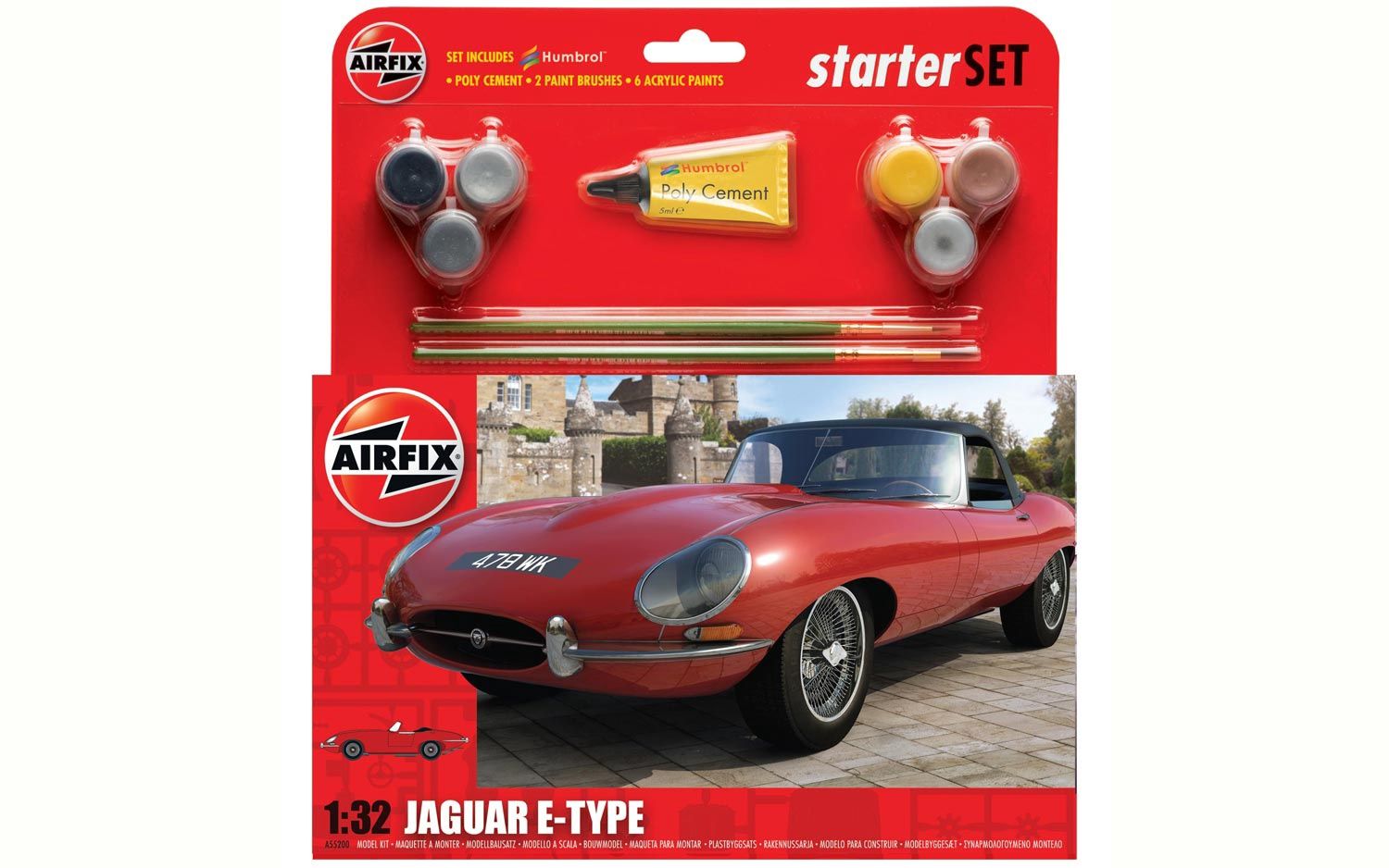Cars, Bikes and Trucks Airfix 1/32 Jaguar E-Type Starter Set