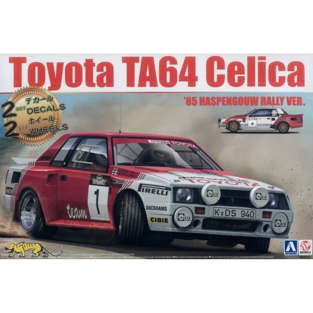 Cars, Bikes and Trucks Aoshima 1/24 Toyota Celica TA64 1985 Haspengouw Rally