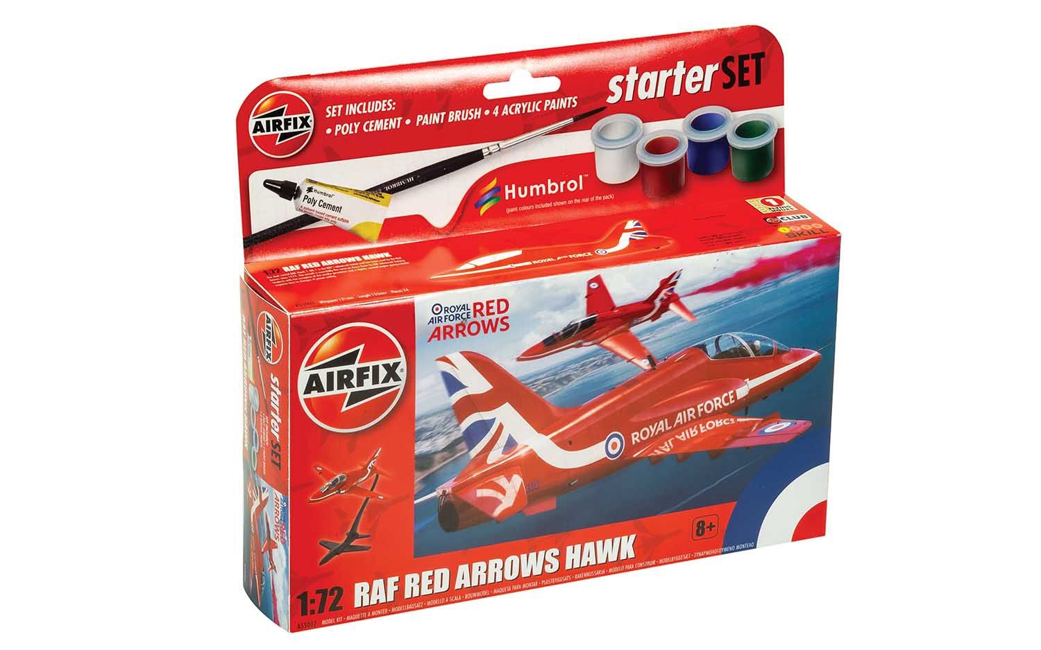 Aircraft Airfix 1/72 Red Arrows Hawk Starter Set