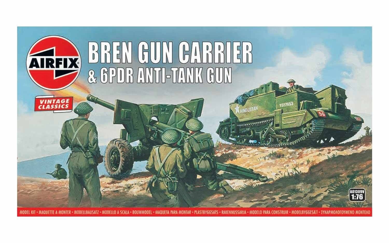 Military Airfix 1/76 Bren Gun Carrier And 6PDR Anti-Tank Gun