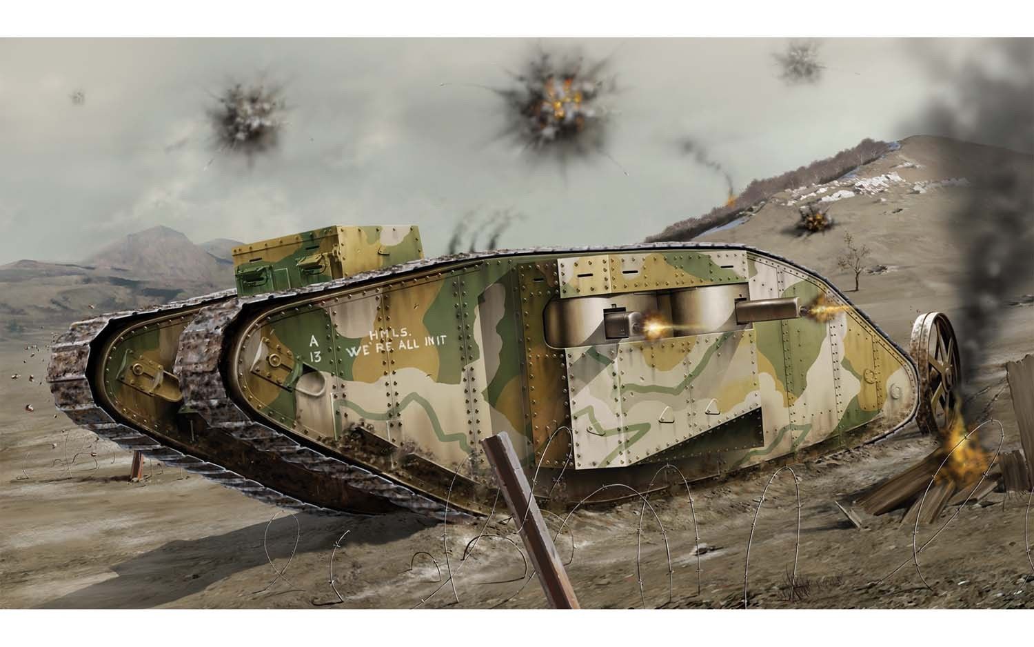 Military Airfix 1/76 WWI Female Tank
