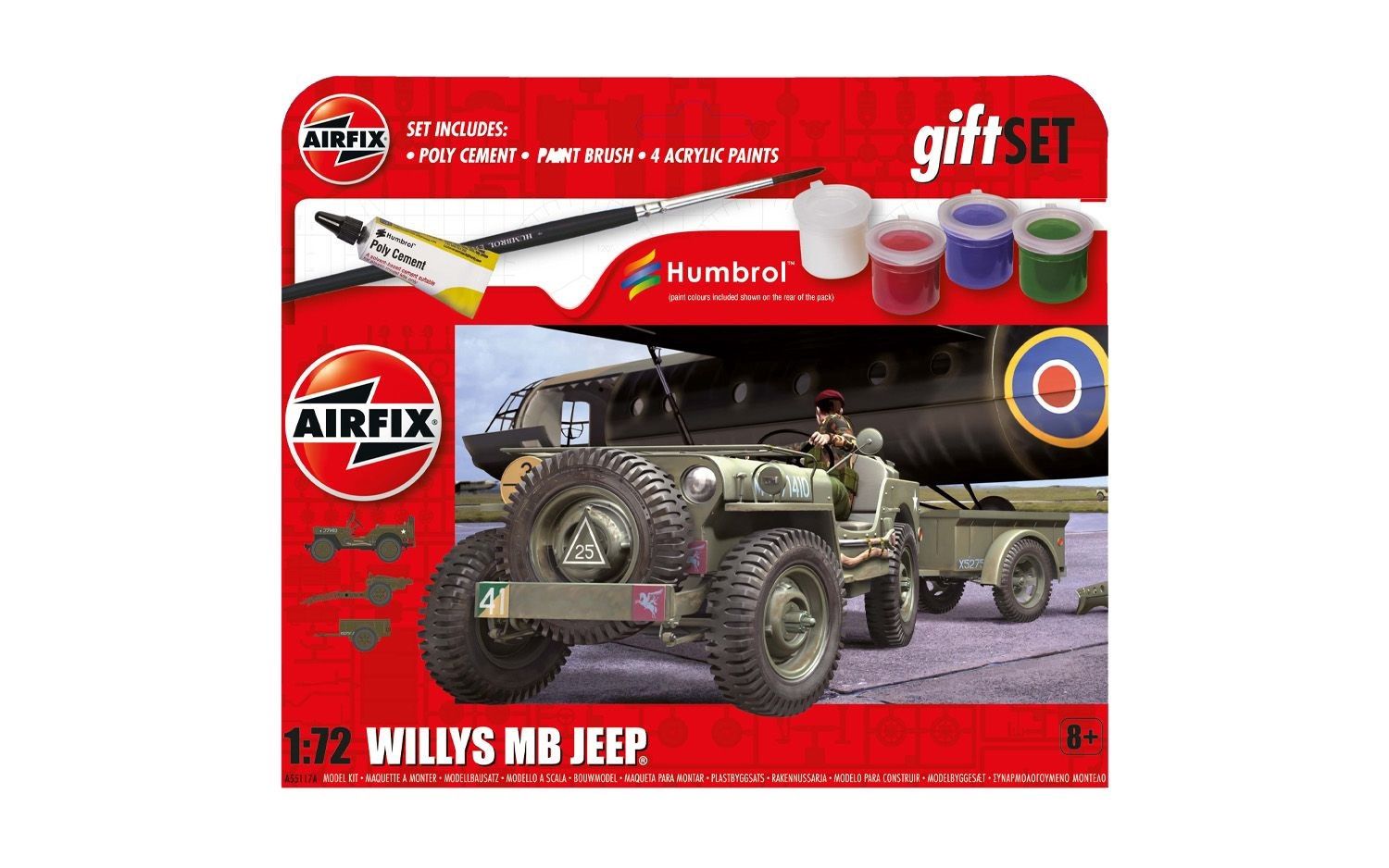 Military Airfix 1/72 Hanging Gift Set - Willys MB Jeep