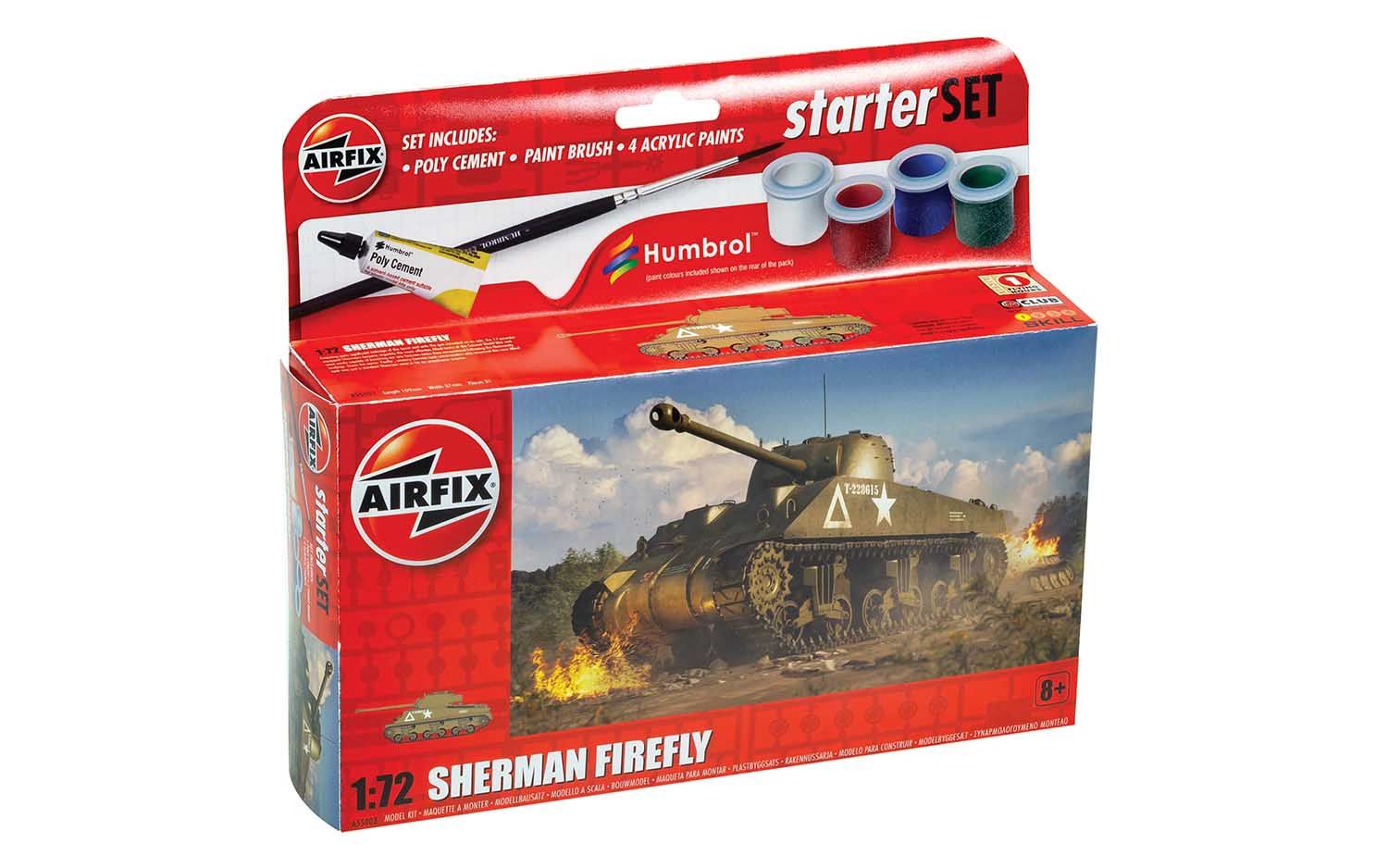 Military Airfix 1/72 Sherman Firefly Starter Set