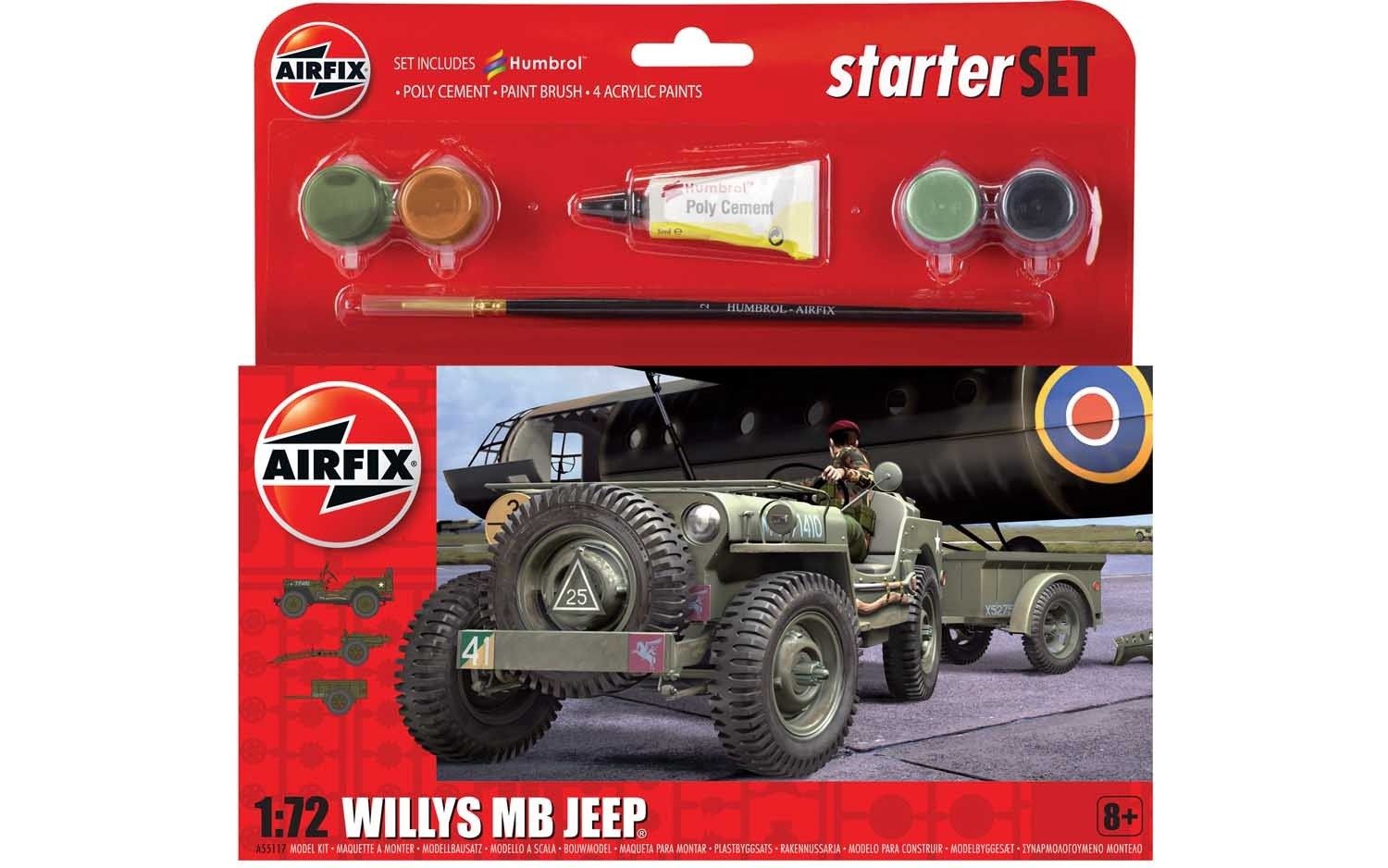 Military Airfix 1/72 Willys MB Jeep Starter Set
