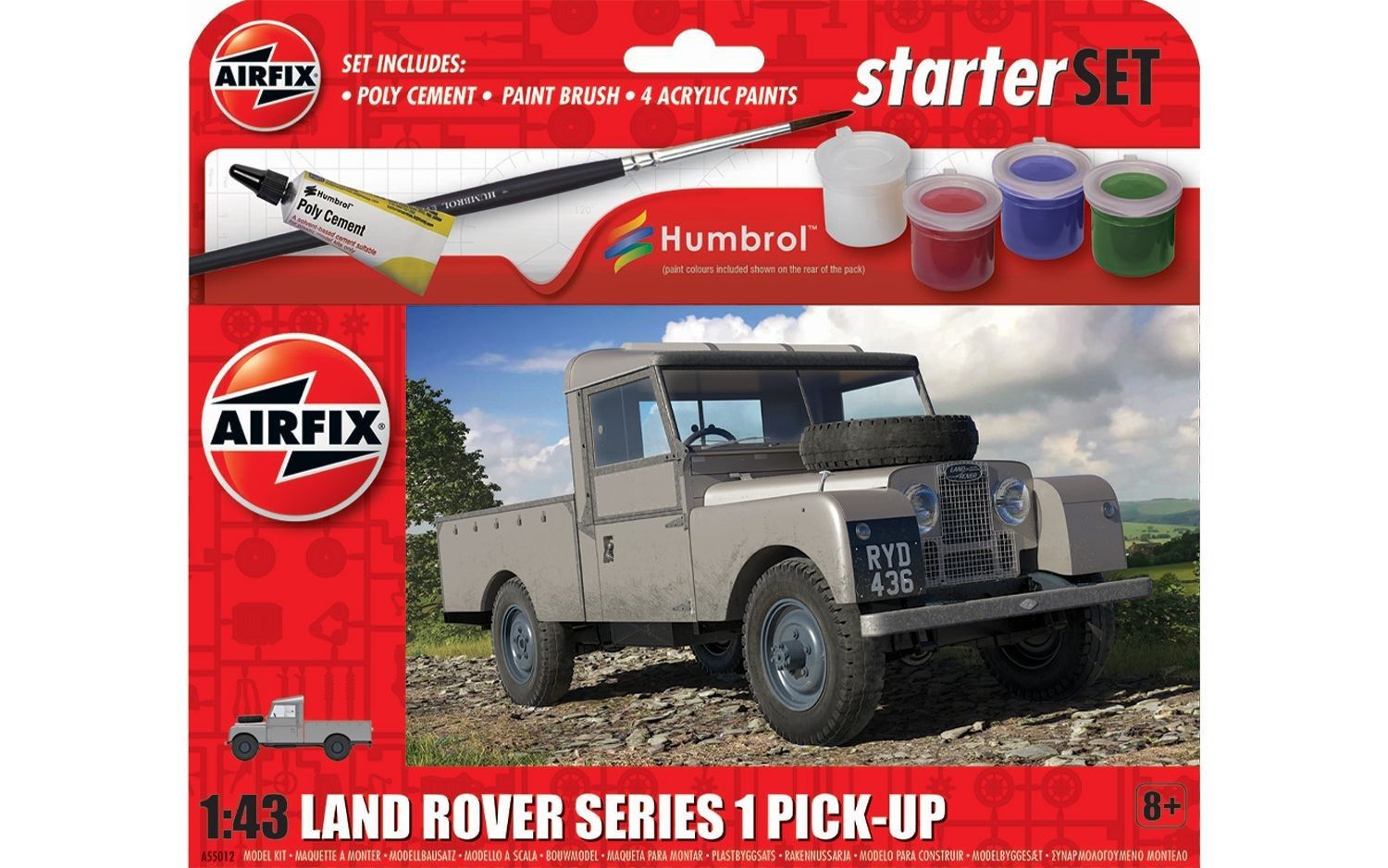 Cars, Bikes and Trucks Airfix 1/43 Starter Set - Land Rover Series 1