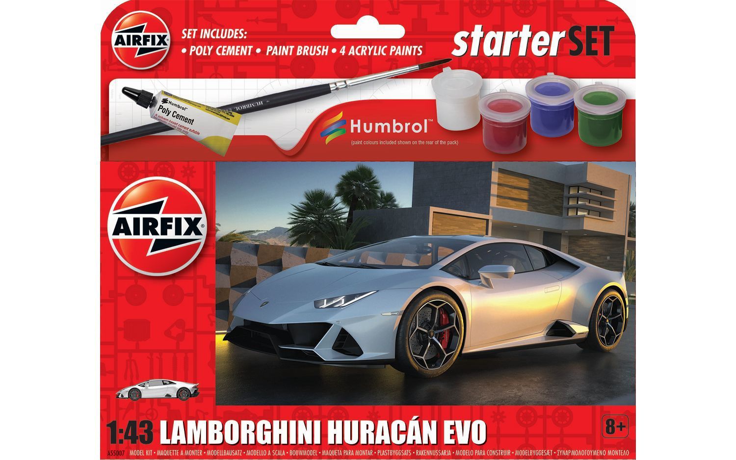 Cars, Bikes and Trucks Airfix 1/43 Starter Set - Lamborghini Huracan