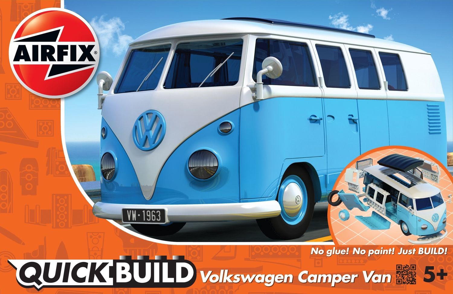 Cars, Bikes and Trucks Airfix Quickbuild Quickbuild VW Camper Van (Blue)