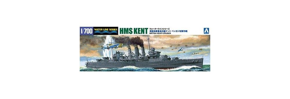 Ship Aoshima 1/700 HMS Kent British Heavy Cruiser