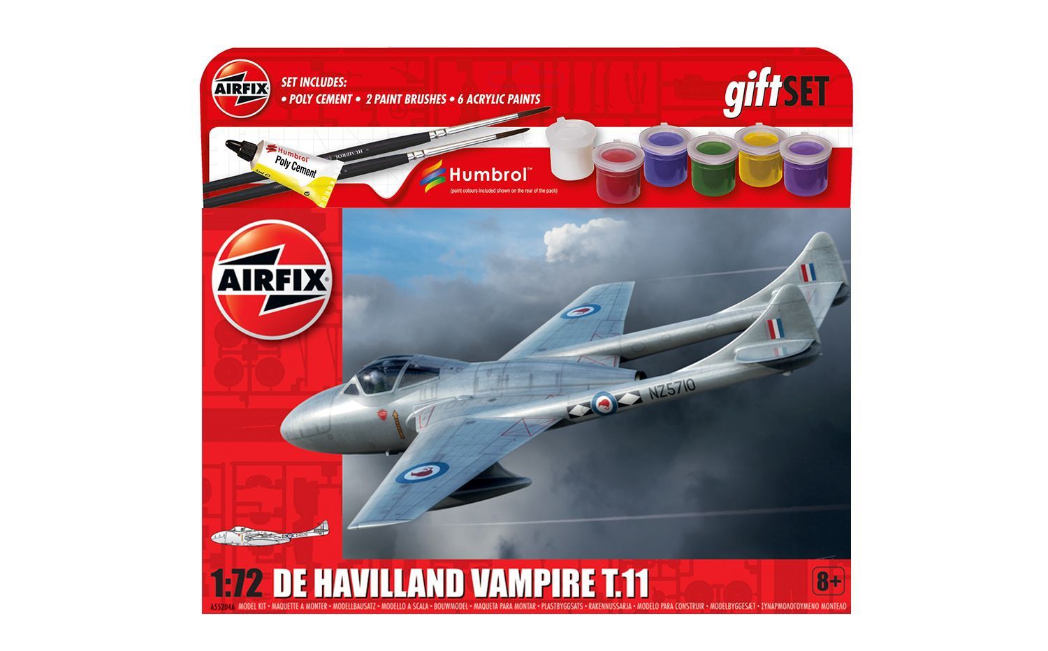 Aircraft Airfix 1/72 Hanging Gift Set - de Havilland Vampire T.11