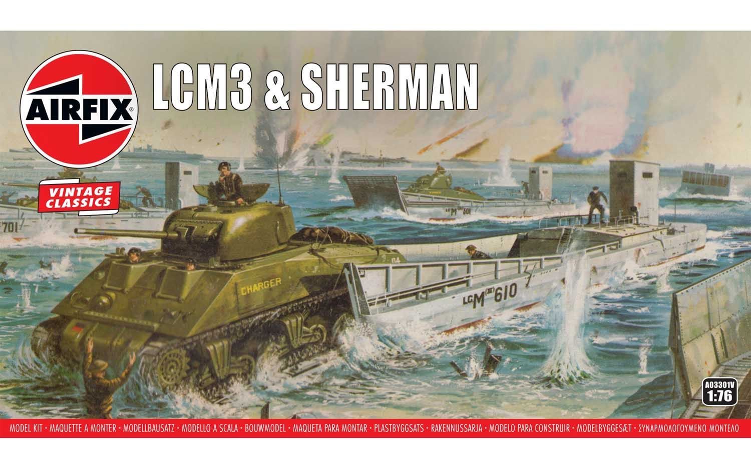 Military Airfix 1/76 LCM3 with Sherman