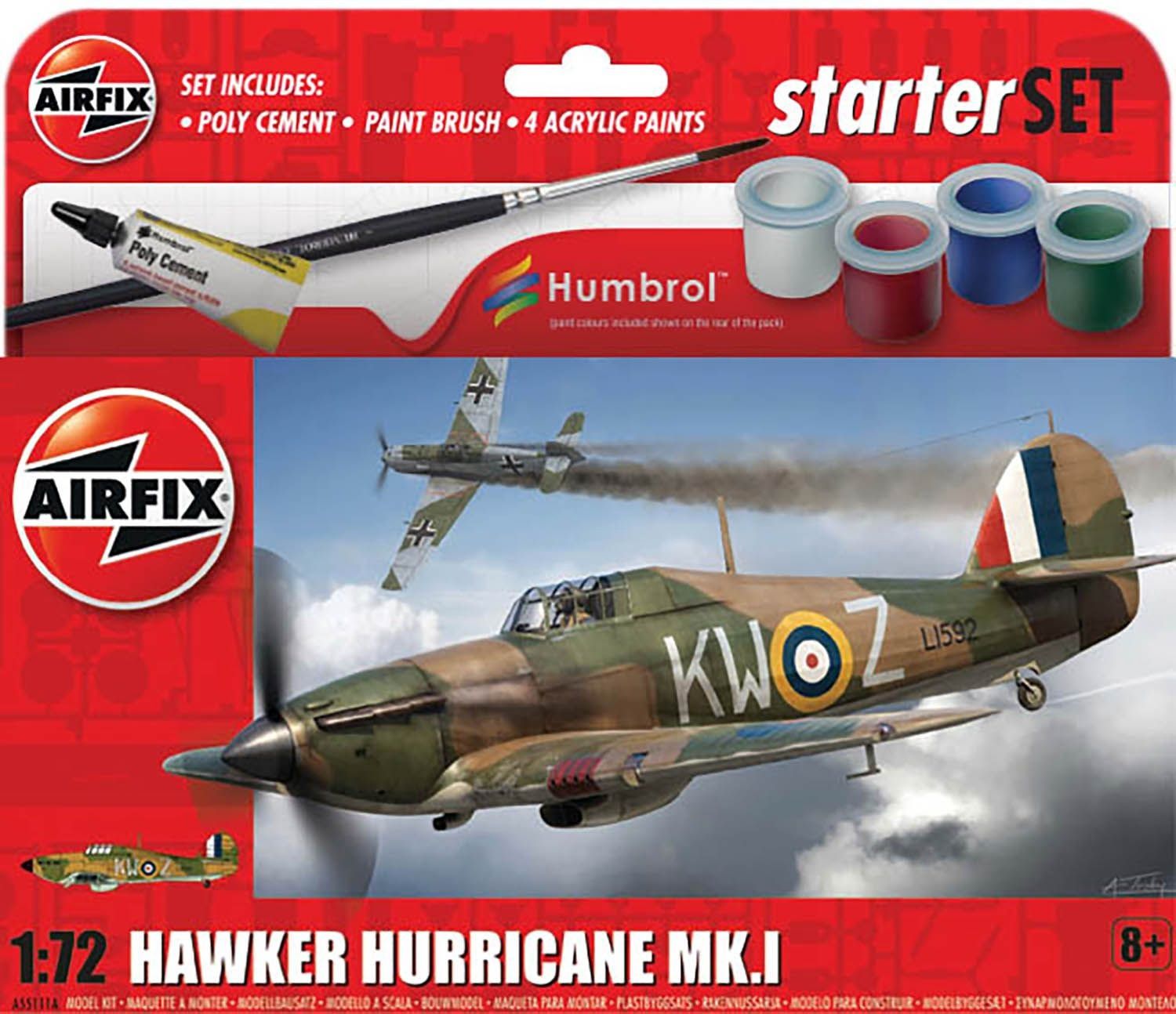 Aircraft Airfix 1/72 Hanging Gift Set - Hawker Hurricane Mk.I