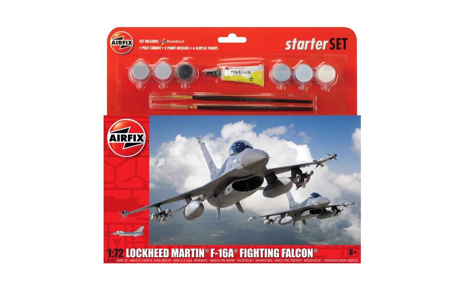 Aircraft Airfix 1/72 Lockheed Martin F-16A Fighting Falcon Starter Set