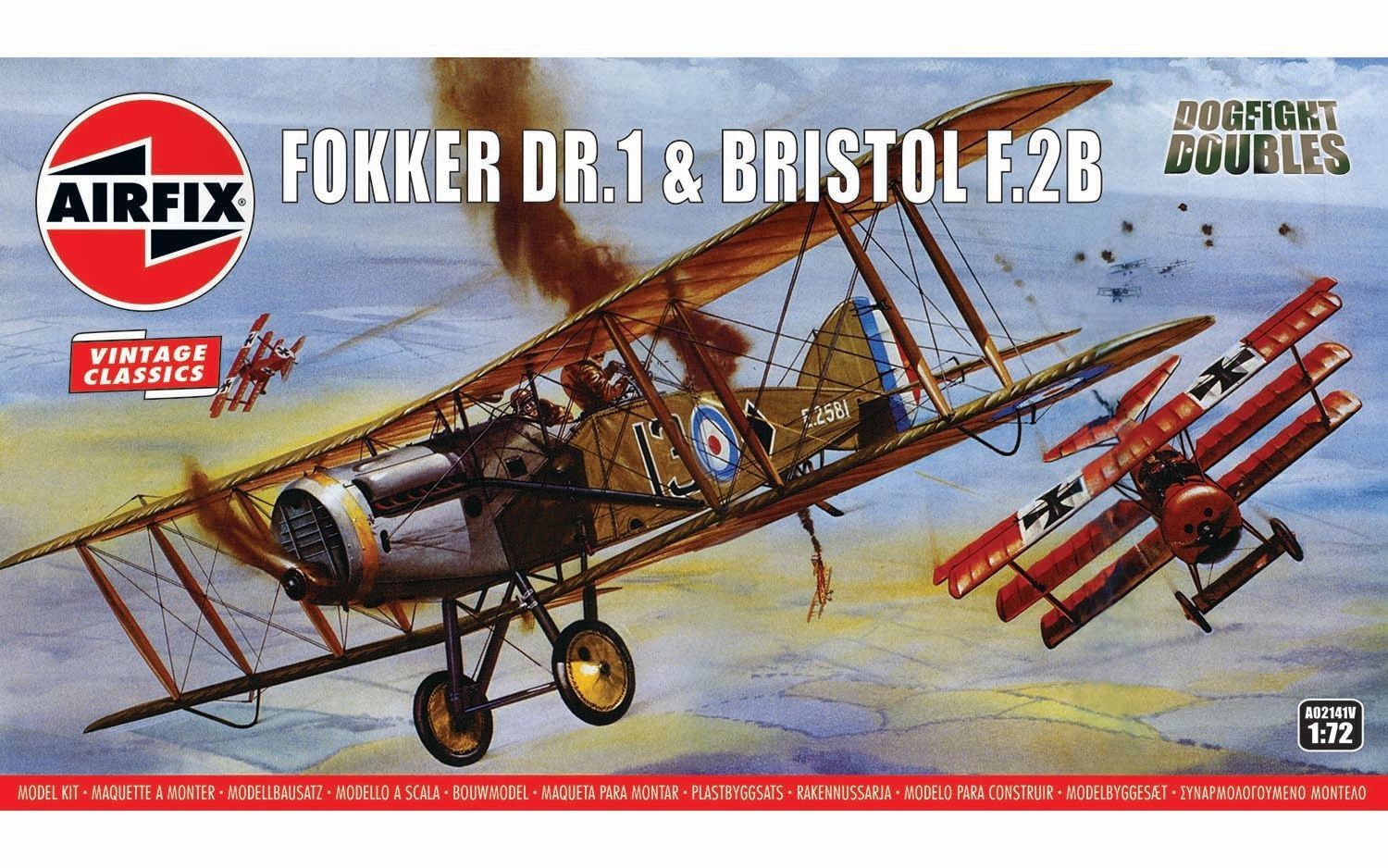 Aircraft Airfix 1/72 Fokker DR1 Triplane &amp; Bristol Fighter Dogfight Double