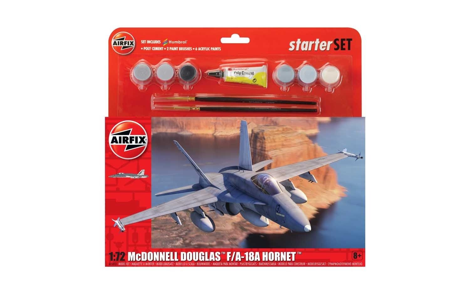 Aircraft Airfix 1/72 McDonnell Douglas F/A-18A Hornet Starter Set