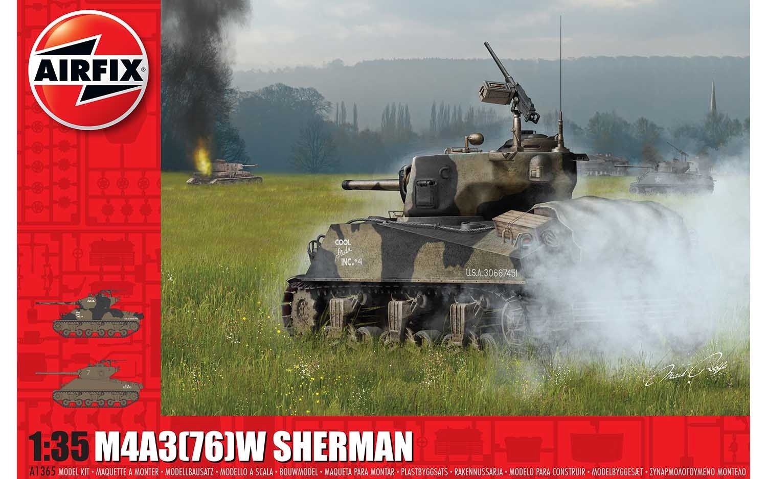 Military Airfix 1/35 American M4A3(76)W Battle of the Bulge