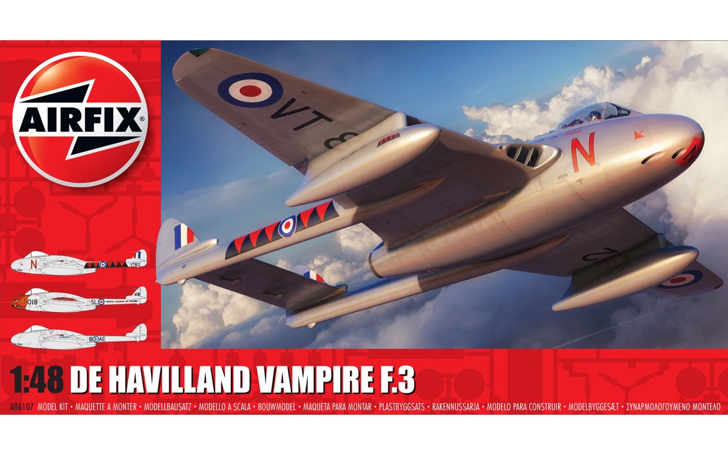 Aircraft Airfix 1/48 De Havilland Vampire F.3